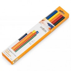 Клеевые стержни разноцветные для бумаги, древесины, картона, фетра и материи D=11mm/L=250mm,  250г, 10шт. 